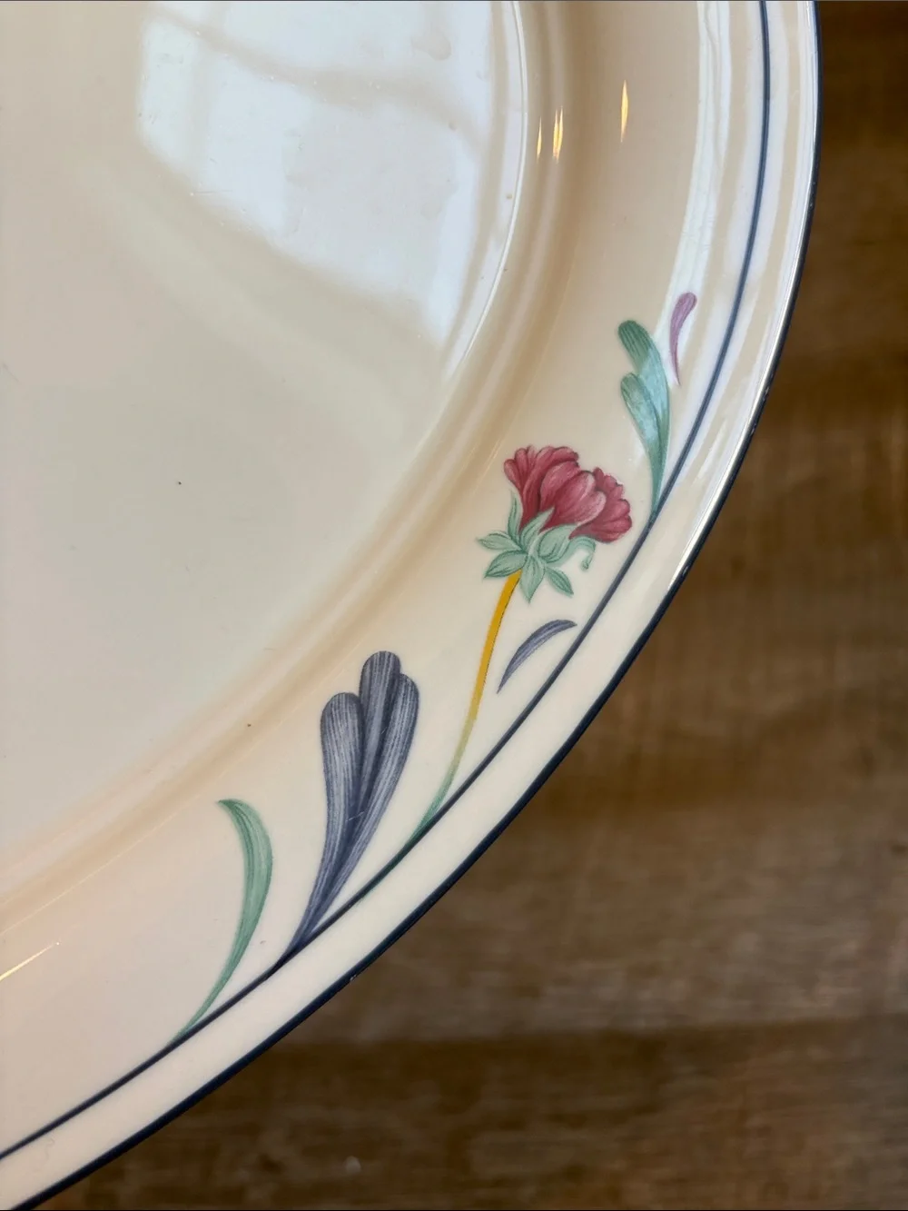 Lenox Chinastone Poppies on Blue Serving Platter 14